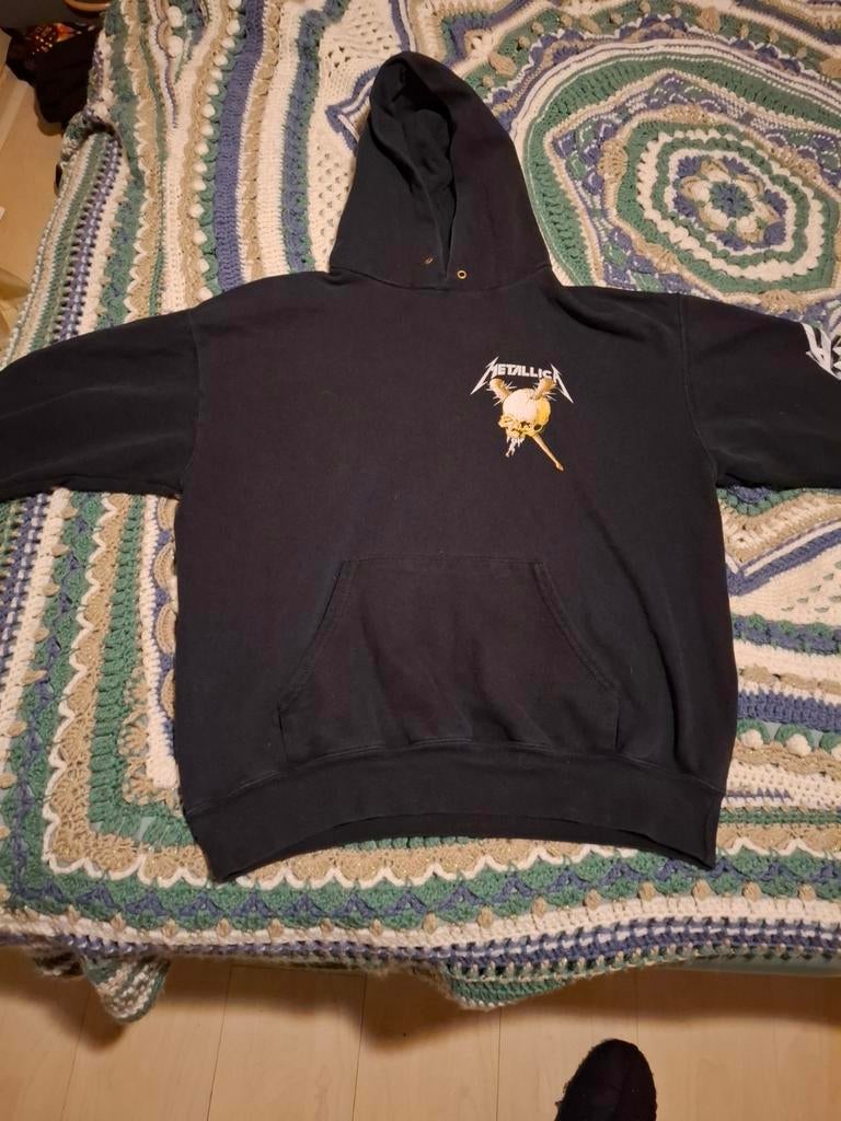 Vintage Metallica Master of Puppets Hoodie - Maat M, Maat 48/50 (M), Zwart, Ophalen of Verzenden, Gedragen