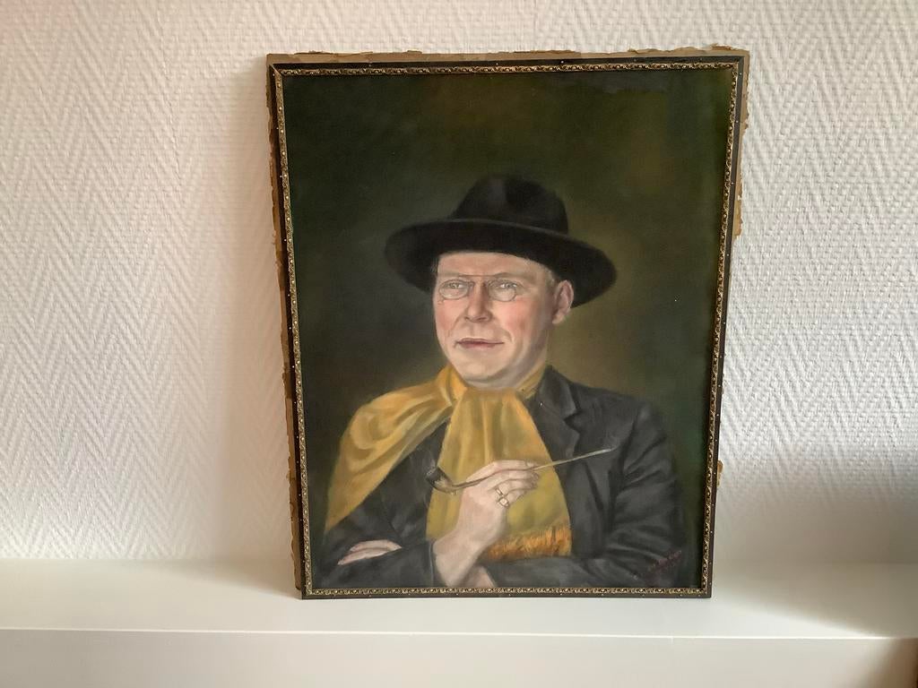 Portret van een man met pijp, 1928, Ophalen of Verzenden