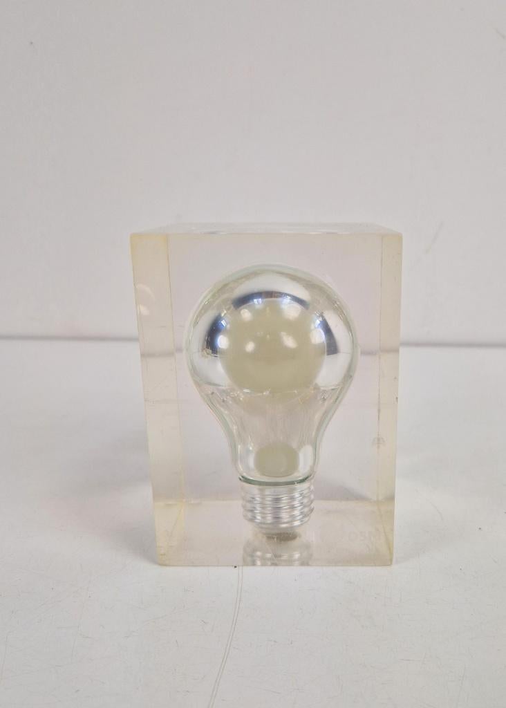 Vintage Lucite gloeilamp Pierre Giraudon Ampoule Popart art, Ophalen of Verzenden