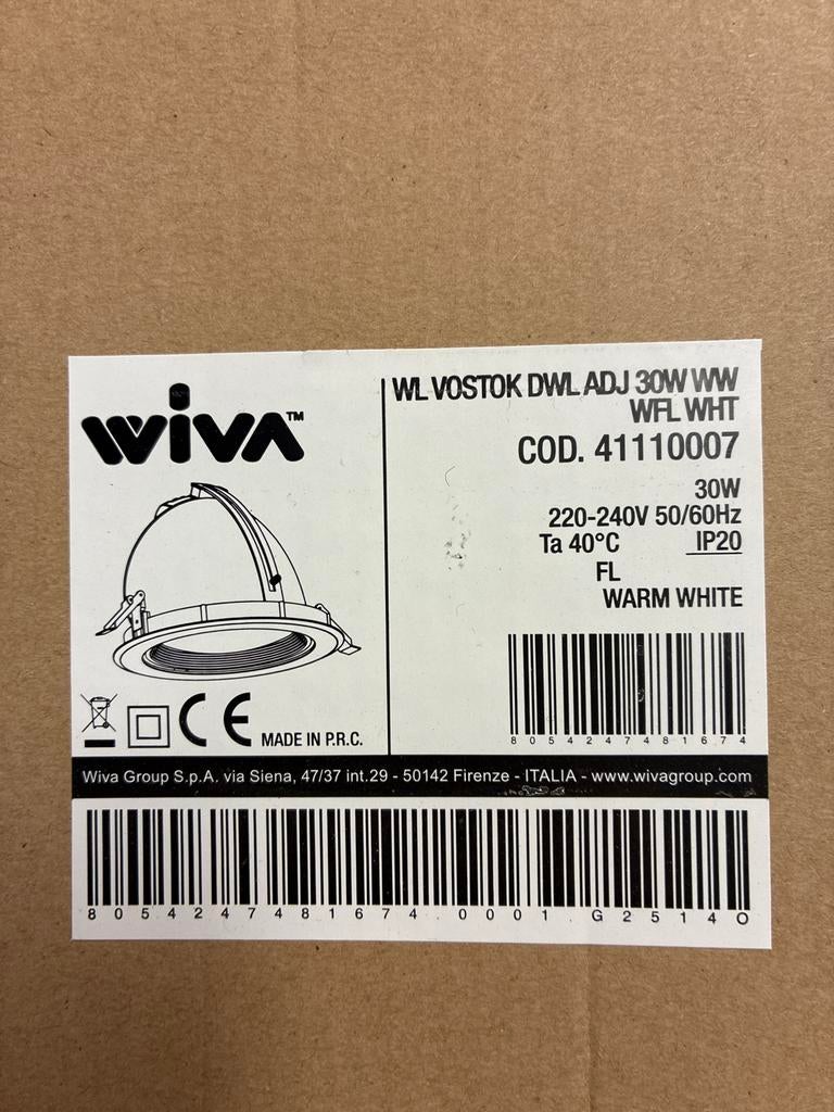 Wiva Vostok Downlight 30W - Nieuw!, 30 tot 60 watt, Led-lamp, Nieuw, Overige fittingen