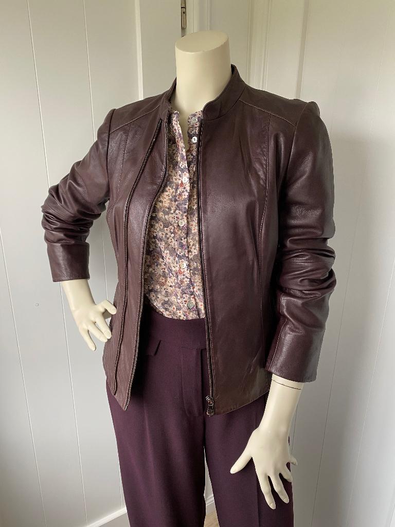 Als nieuw: Gerry Weber nappa leren jasje mt. 38 bruin, Maat 38/40 (M), Bruin, Ophalen of Verzenden, Zo goed als nieuw