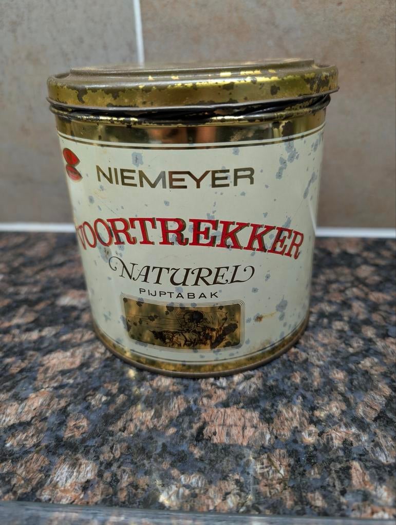 Vintage blik van Niemeyer Pijptabak, Verzamelen, Blikken, Ophalen of Verzenden, Gebruikt, Overige, Overige merken