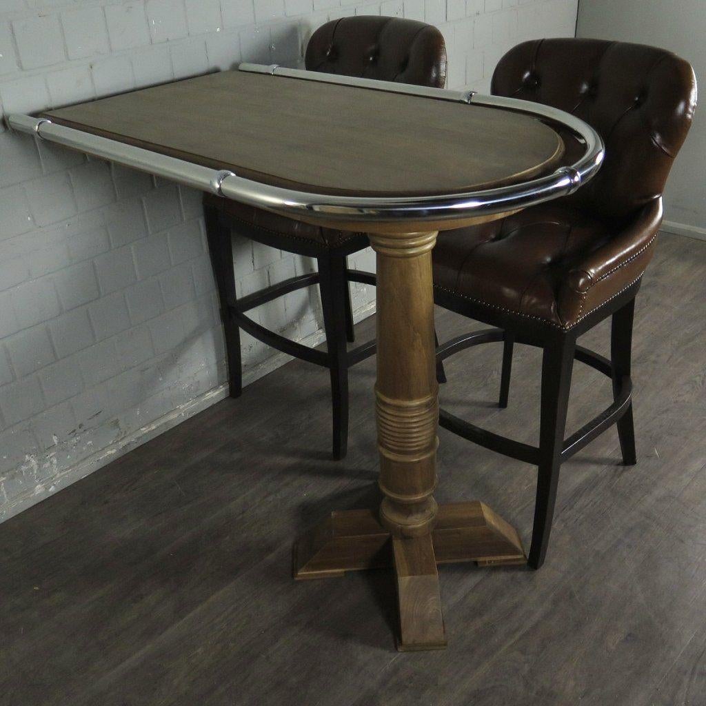 23380 Wand-Statafel Bartafel Teak 1,28 m, Ophalen of Verzenden, Nieuw