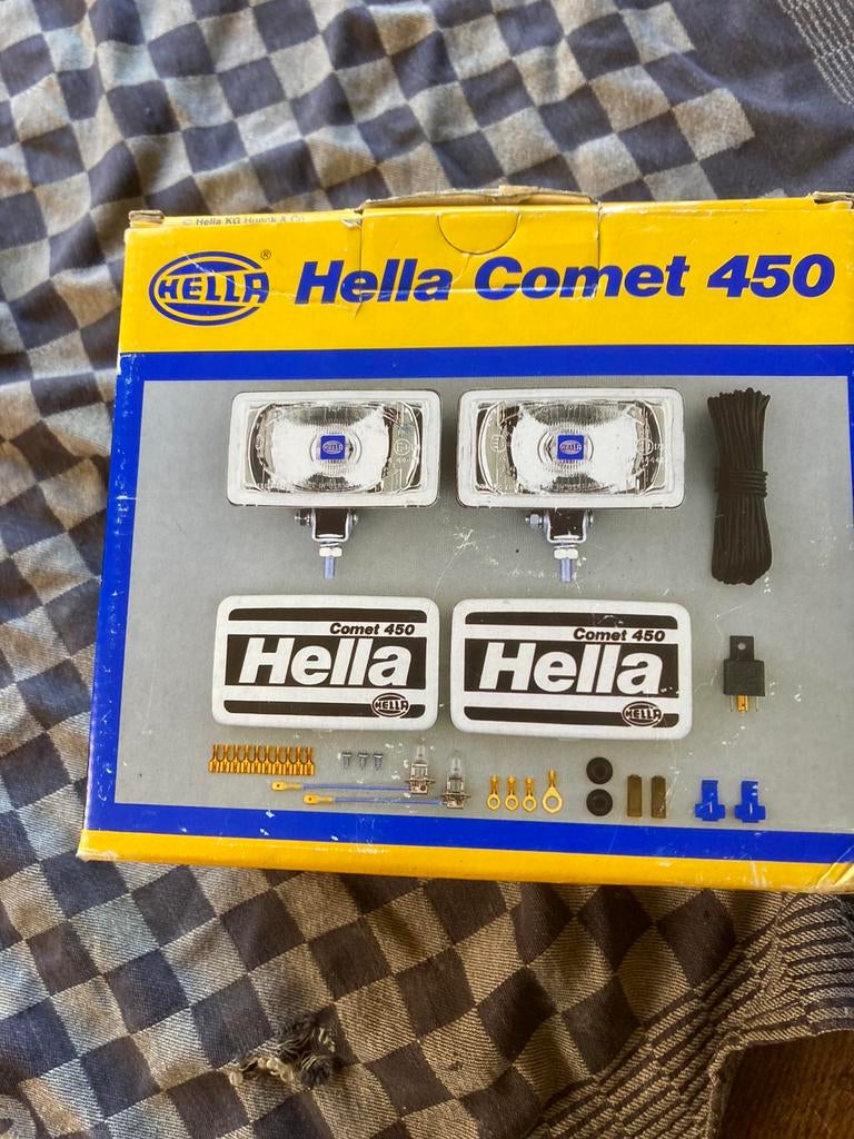 Oldtimer 1 set Hella verstralers comet 450 met covers, Ophalen of Verzenden, Nieuw