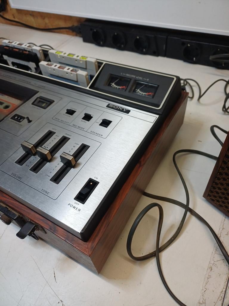 Sony TC-133CS Stereo Cassette Recorder met Speakers, Ophalen of Verzenden, Sony