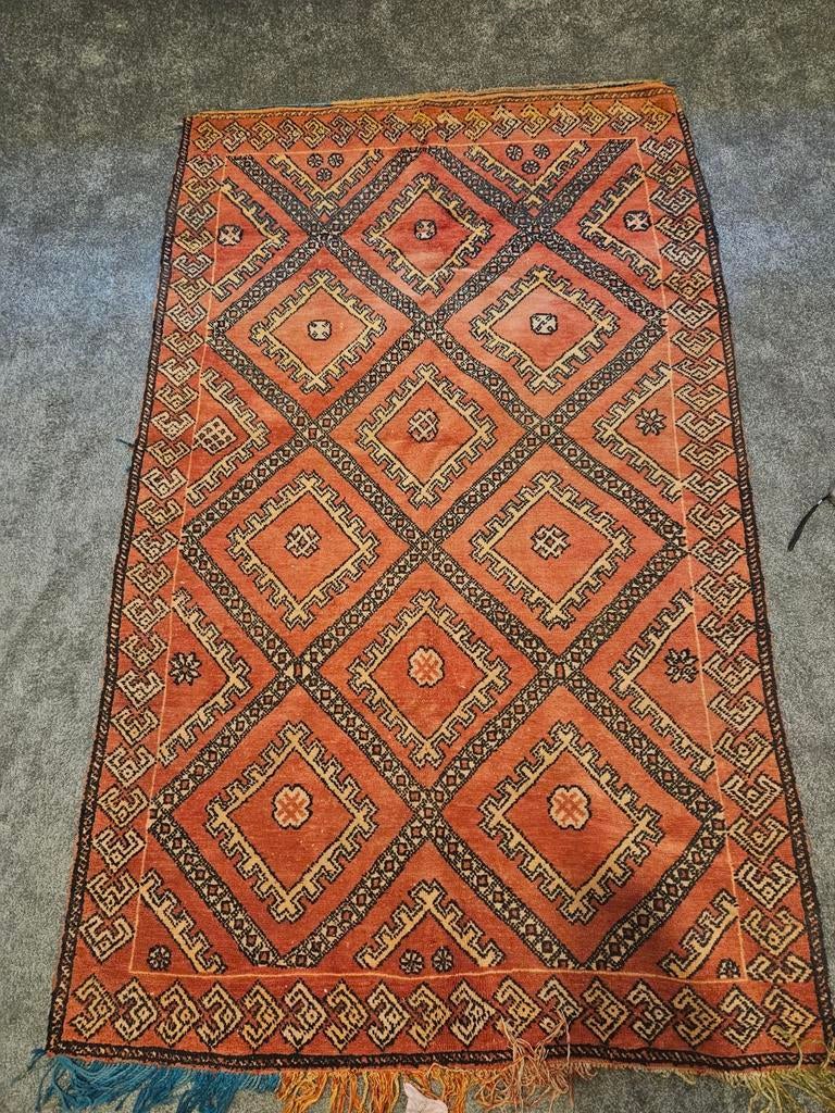 Vintage Tapijt, Ophalen, 100 tot 150 cm, Vintage, Bruin