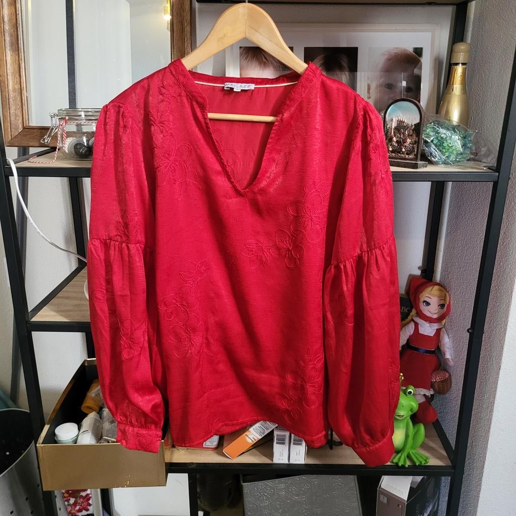 Maicazz blouse maat M rood, Kleding | Dames, Blouses en Tunieken, Ophalen of Verzenden, Zo goed als nieuw, Maat 38/40 (M), Rood