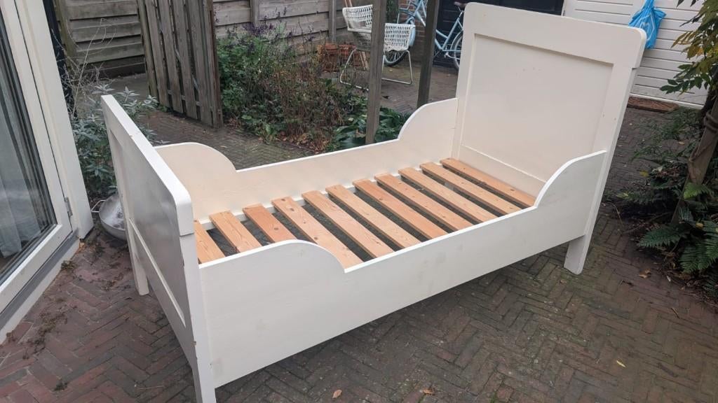 Houten bed, Gebruikt, 100 cm of meer, 180 cm of meer, Ophalen