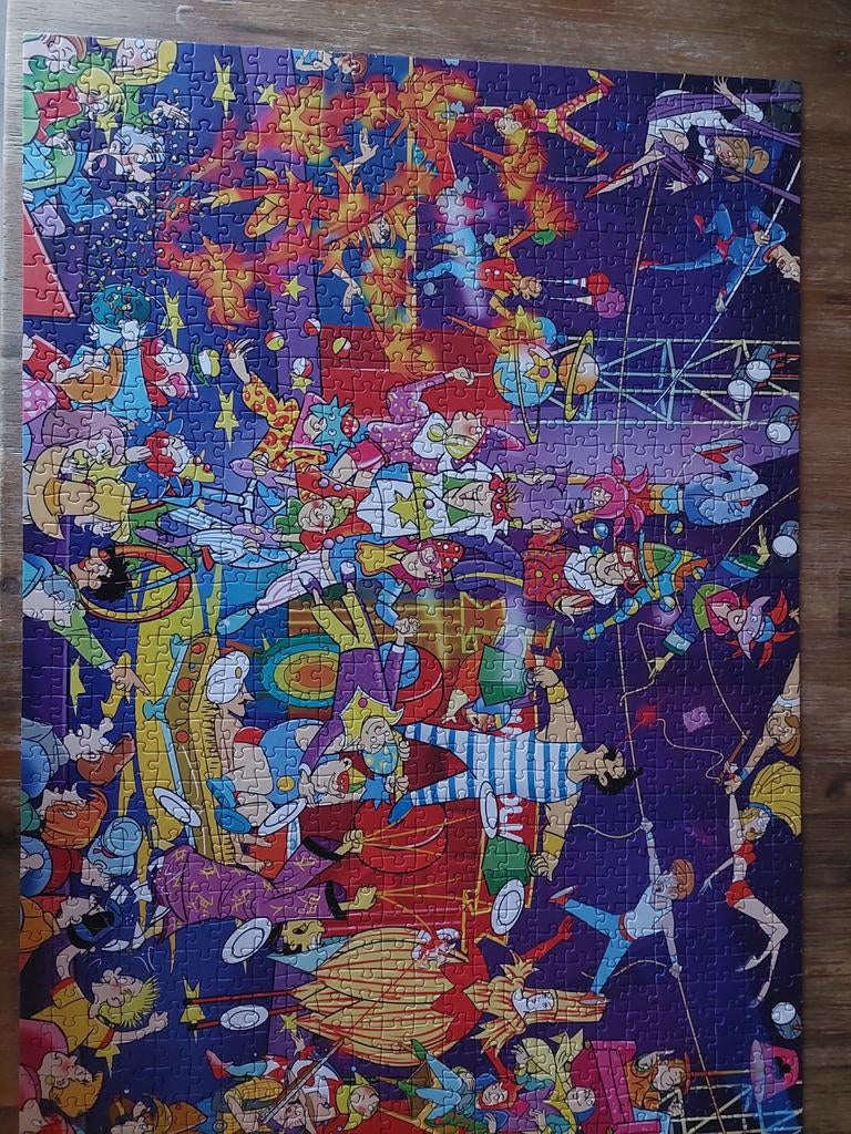 Grote Legpuzzel - Circus Thema 1000 stukjes, Ophalen, 500 t/m 1500 stukjes, Zo goed als nieuw, Legpuzzel