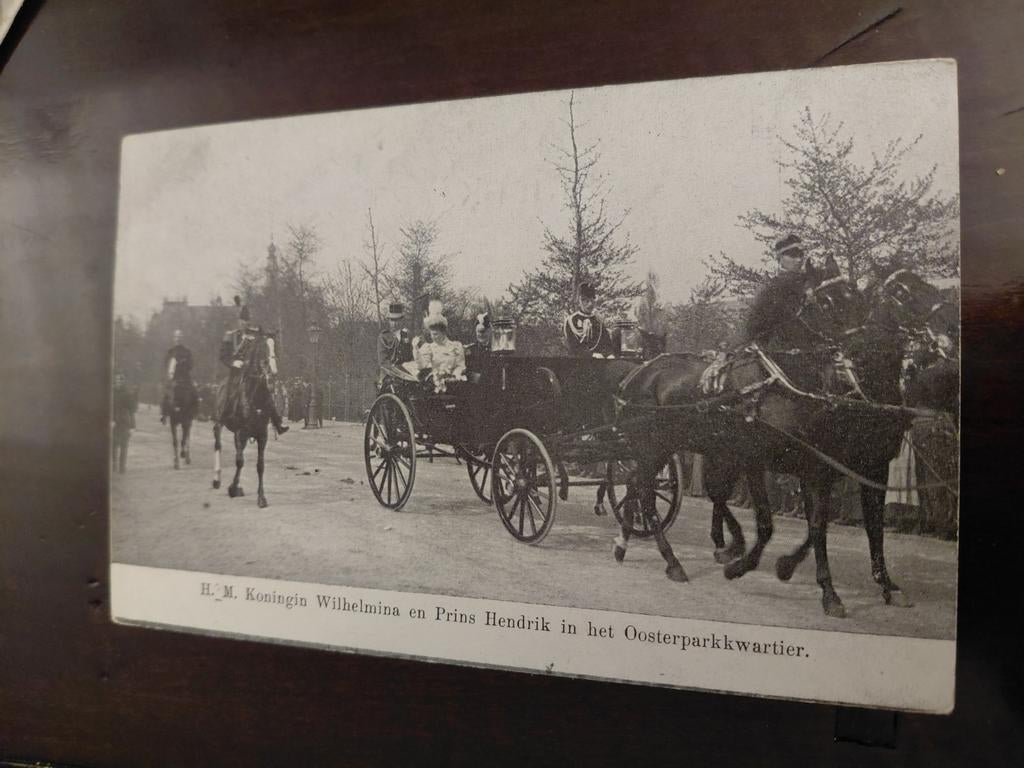 Koninhin Wilhelmina, Prins Hendrik in het Oosterparkkwartier, Ophalen of Verzenden, Gebruikt, Nederland, Kaart, Foto of Prent