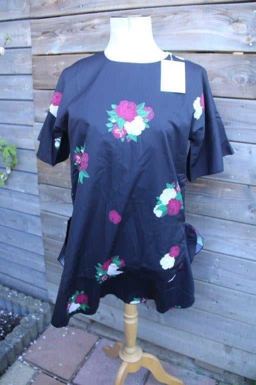 Jurk/ Tuniek zwart/ wijnrood Kim Strijd mt S Nieuw Vaste pr, Kleding | Dames, Zwart, Nieuw, Ophalen of Verzenden, Maat 36 (S)