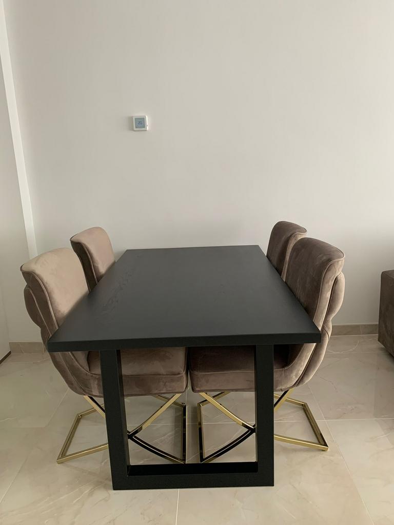 EETTAFEL  HOUTEN ZWART, Zo goed als nieuw, 150 tot 200 cm, Rechthoekig, 50 tot 100 cm