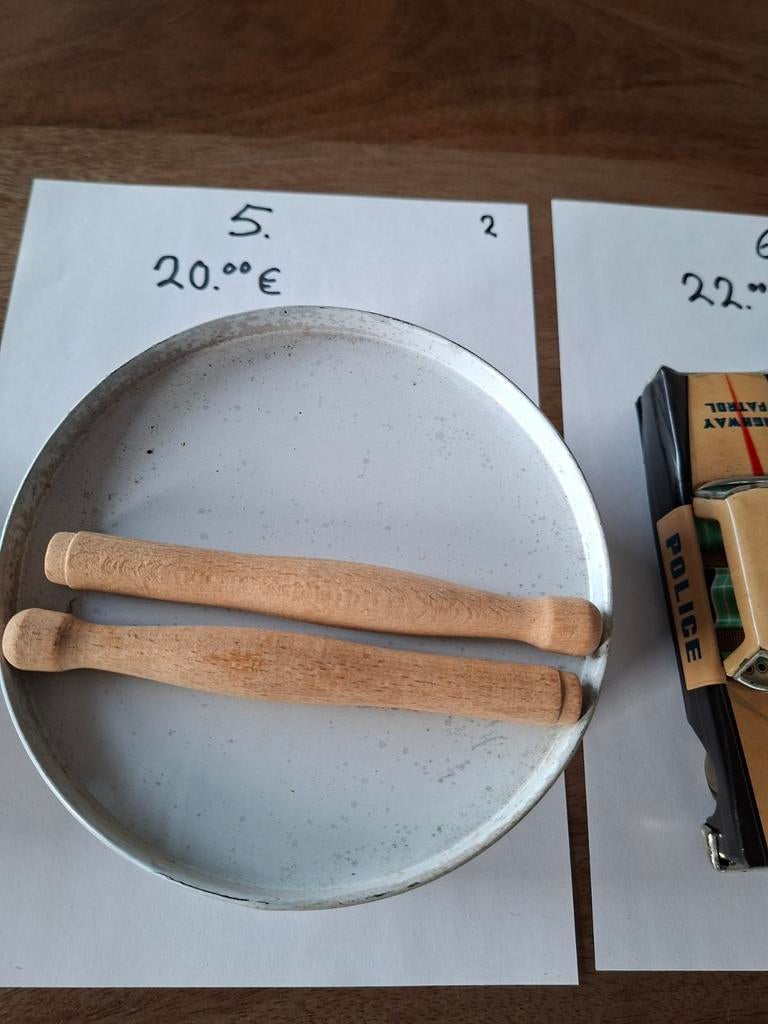 Vintage Blikken Speelgoed Trommel & Politieauto, Antiek en Kunst, Ophalen of Verzenden