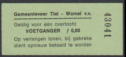 twee kaartjes pont tiel-wamel, Ophalen of Verzenden, Gebruikt, Overige soorten, Overige typen