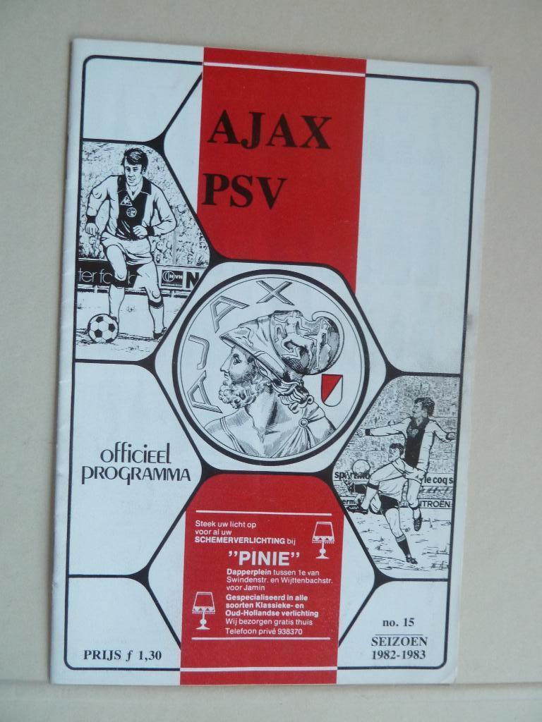 Programma.  Ajax - PSV.   1982/1983, Verzamelen, Ophalen of Verzenden, Zo goed als nieuw, Ajax, Boek of Tijdschrift