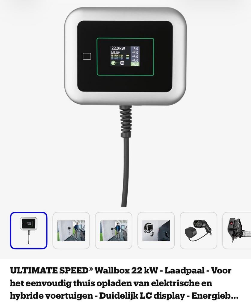22kW Laadstation Type 2, ivm aanschaf solarlader, Ophalen of Verzenden, Nieuw, Laadpaal