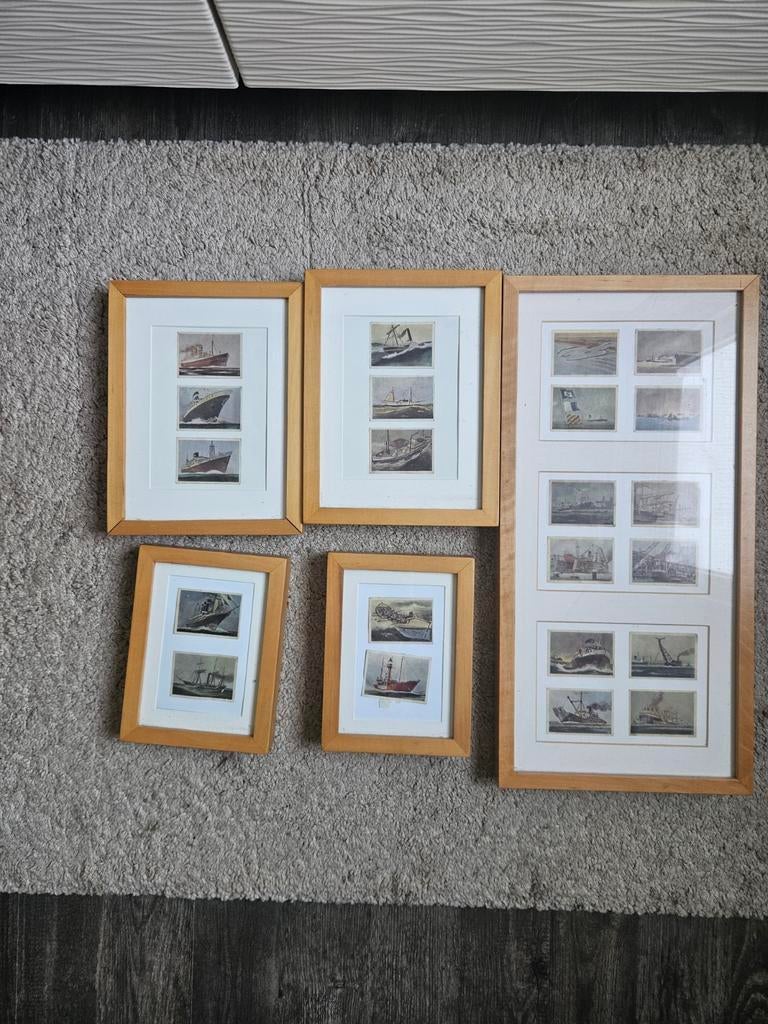 Vintage Beschuitblikken met Scheepsafbeeldingen, Antiek en Kunst, Kunst | Etsen en Gravures, Ophalen of Verzenden