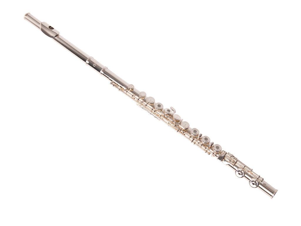 Dwarsfluit Okada 200RE, geheel verzilverd, open kleppen, E-m, Muziek en Instrumenten, Blaasinstrumenten | Dwarsfluiten en Piccolo's