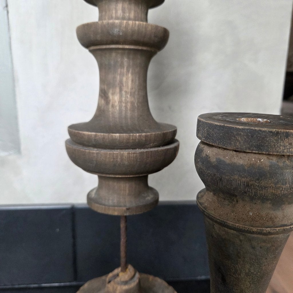 Hoffz ornament/kandelaar, Hout, Verzenden, Bruin, Landelijk
