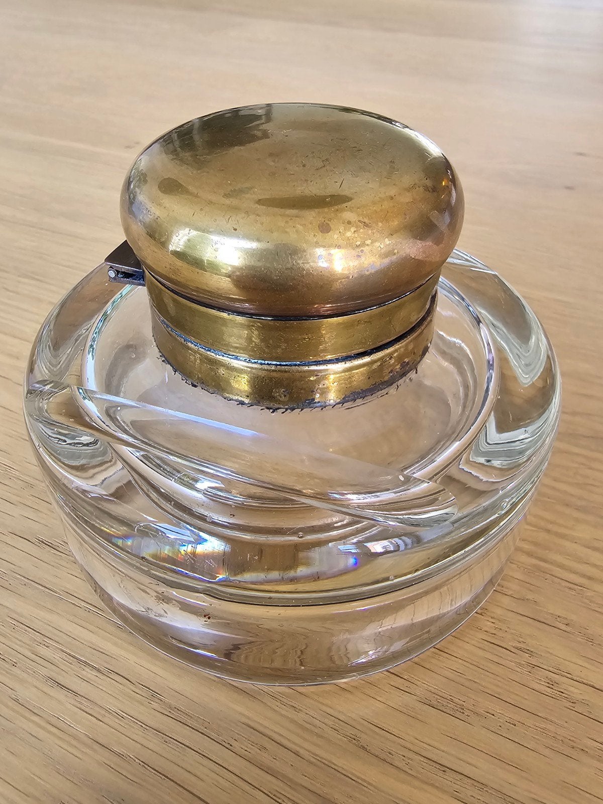Prachtige & zeer zeldzame antieke ART DECO inktpot met koper, Ophalen of Verzenden