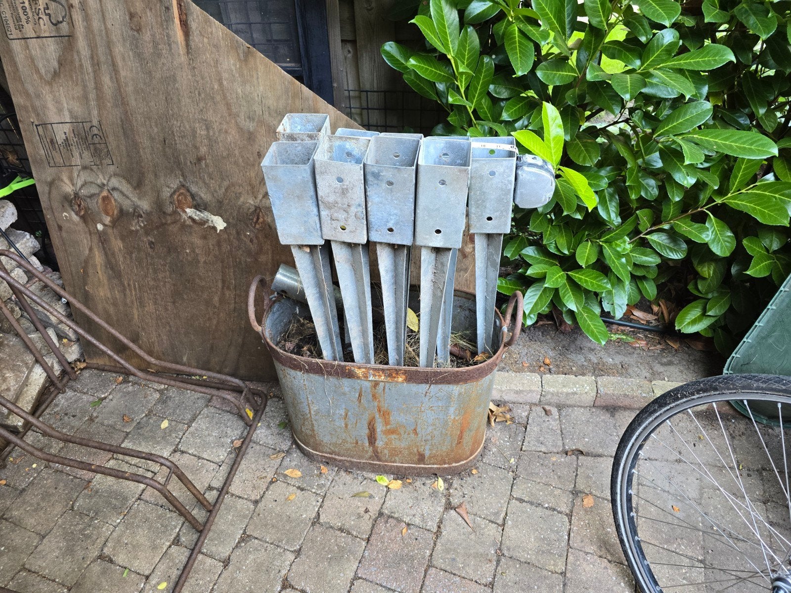 Verzinkte paalpunten voor stevige constructies, Ophalen, Gebruikt, Minder dan 180 cm, Palen