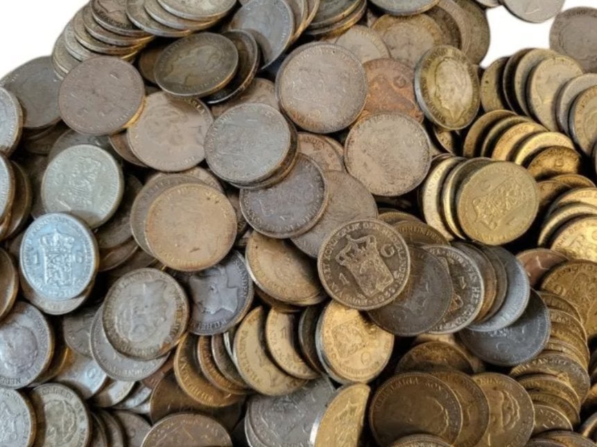 Nederland ruime halve kilo zilveren Wilhelmina Guldens, Ophalen of Verzenden, Zilver