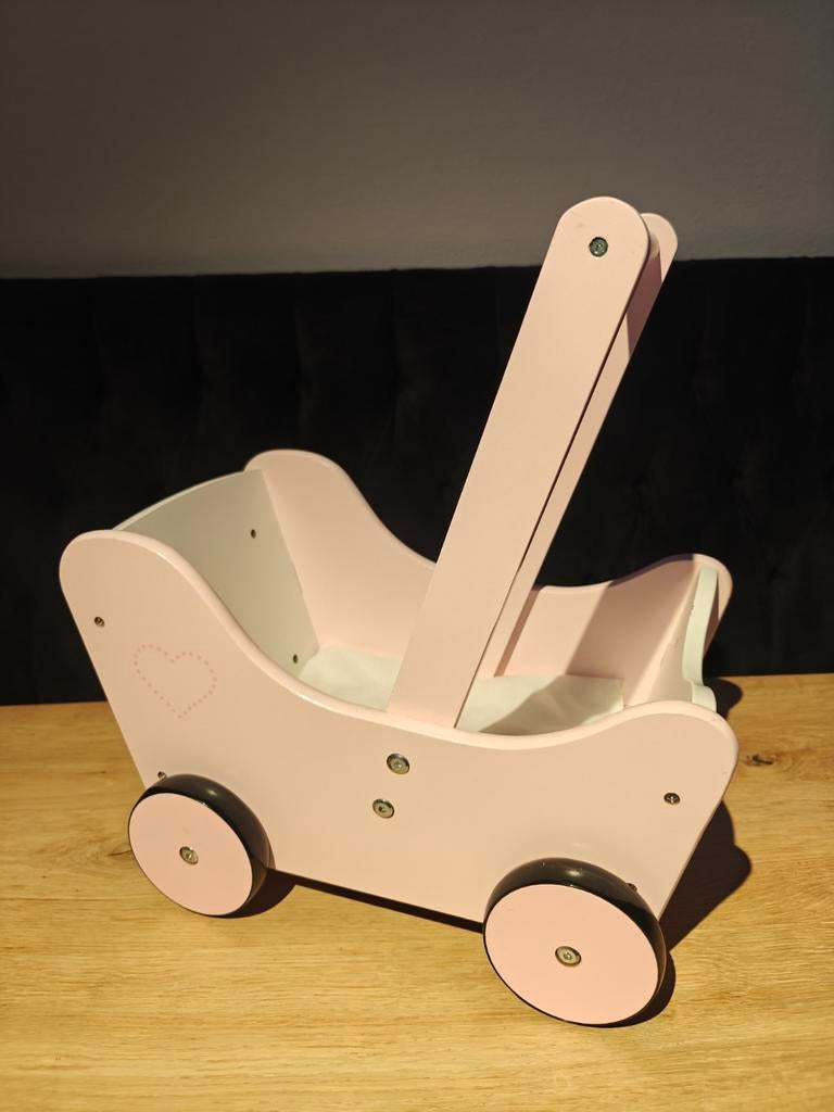 Houten wandelwagen pop (lichtroze), Ophalen, Zo goed als nieuw, Duw- of Trekspeelgoed