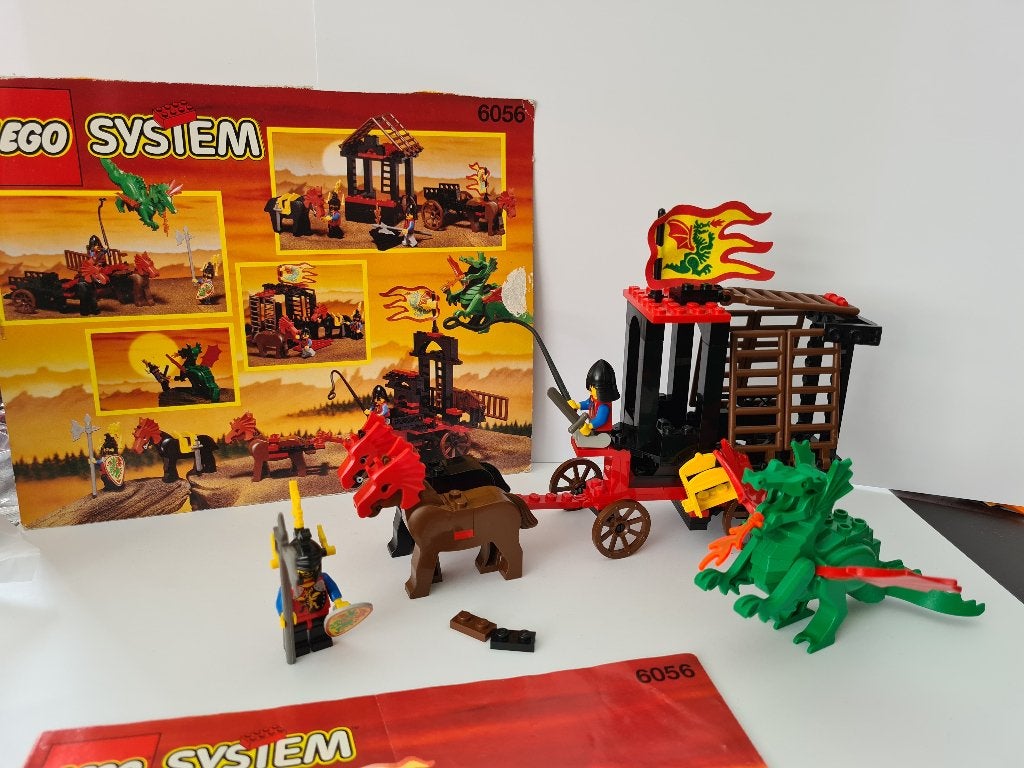 Lego 6056 dragon wagon castle Knights vintage ridders draak, Lego, Gebruikt, Verzenden, Lego