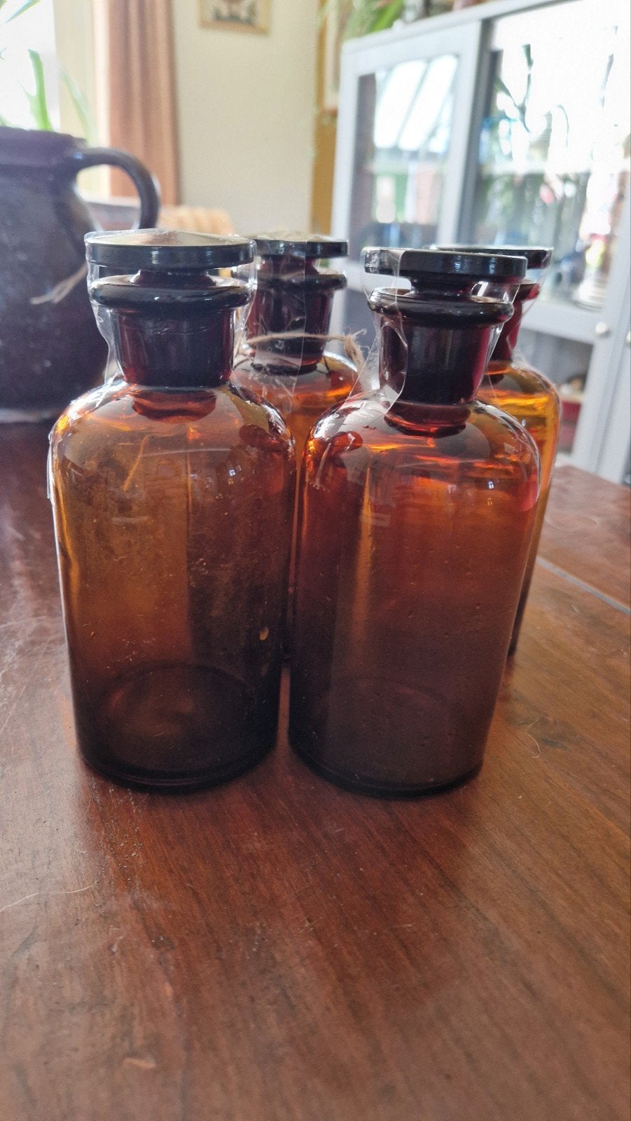 4 onbeschadigde apothekersflesjes van 250ml, Ophalen of Verzenden