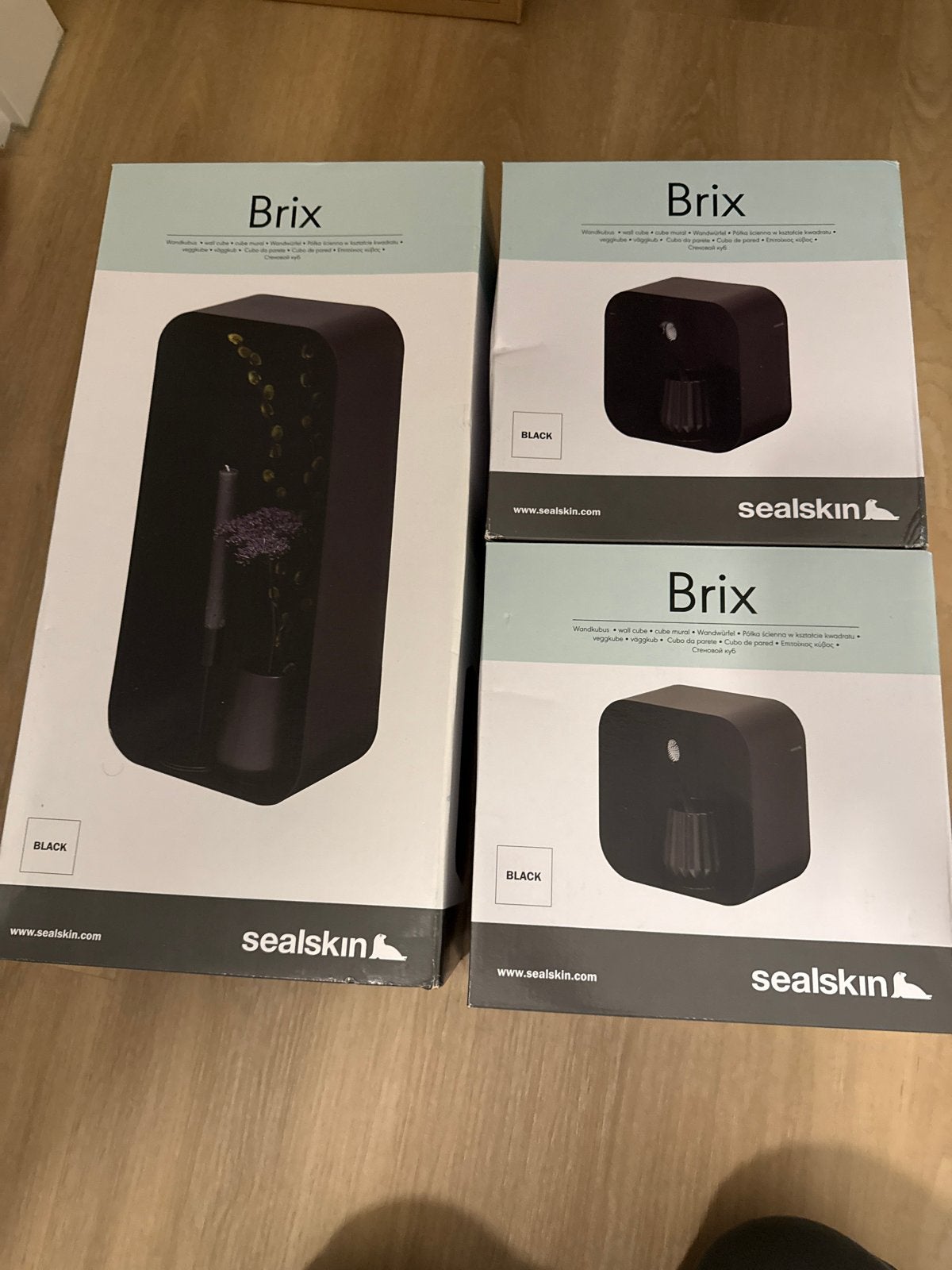Nieuwe Brix wandkubussen - Zwart (diverse maten), Ophalen, Nieuw