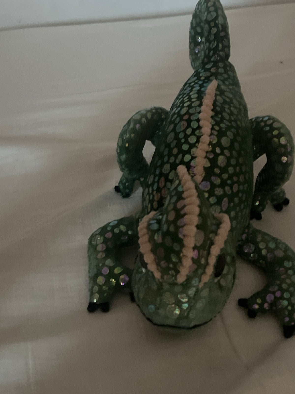 Groene hagedis knuffel met glimmende schubben, Ophalen, Groen, Overige merken, Overige karakters