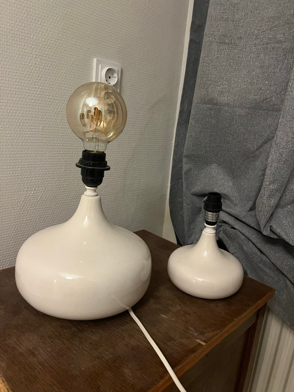 Zara Home Keramieken Tafellampen Japandi Stijl (2 maten), Huis en Inrichting, Overige merken, Keramiek, Minimalistisch, E27 (groot)