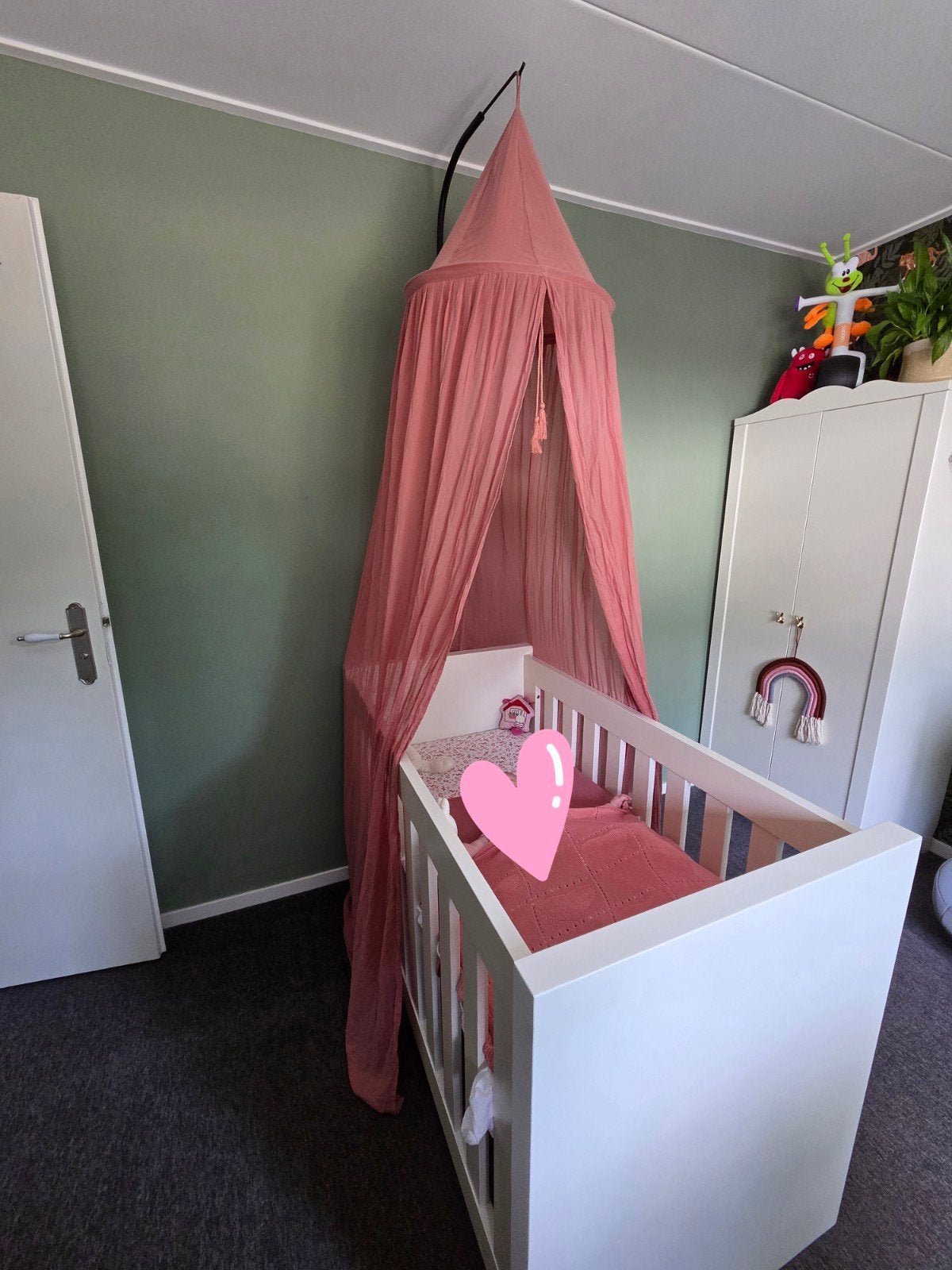 Little Dutch Hemeltje Klamboe Oud Roze Met Piekstok, Ophalen, Zo goed als nieuw, Inclusief standaard, Klamboe