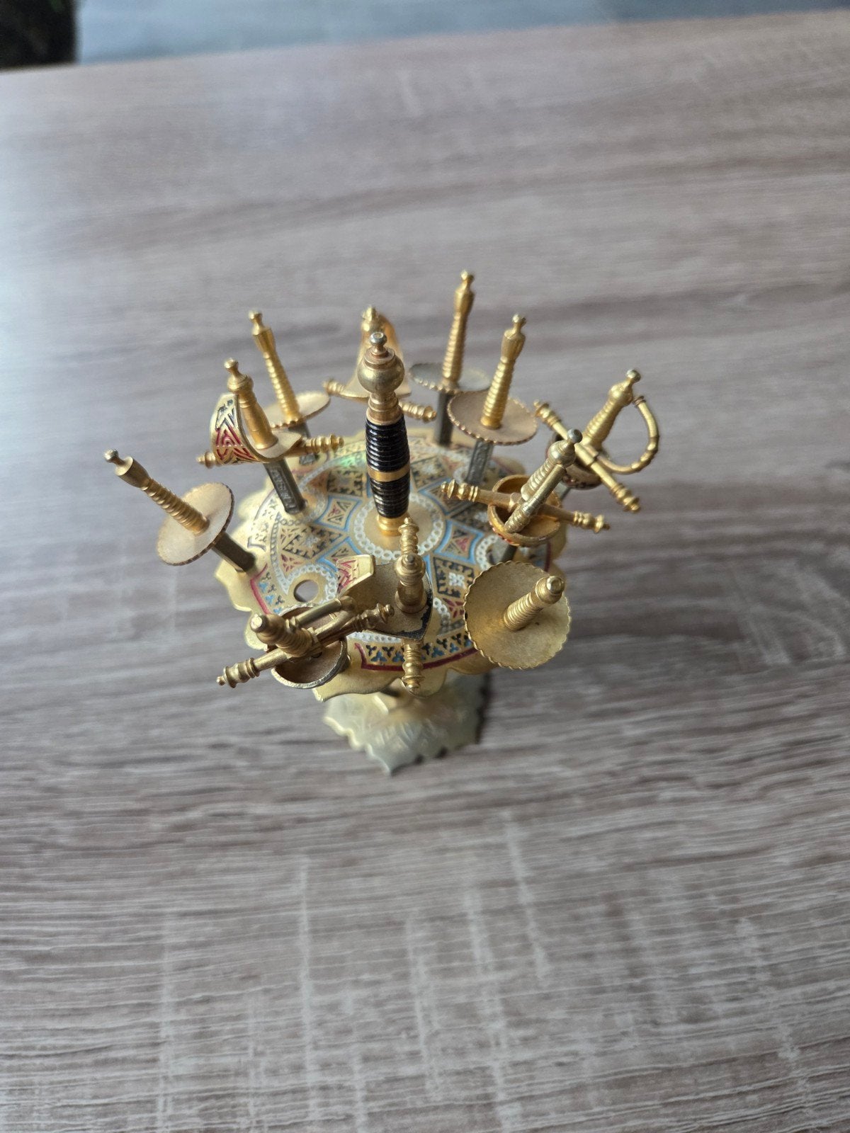 Vintage Toledo Cocktailprikkers in Houder - Zwaarden Design, Ophalen of Verzenden