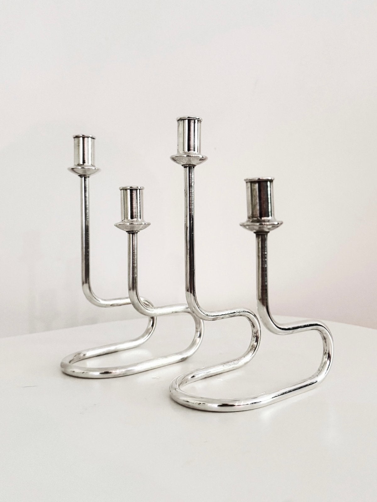 Set verzilverde kandelaars Gorham Maestri, Antiek en Kunst, Ophalen of Verzenden, Zilver