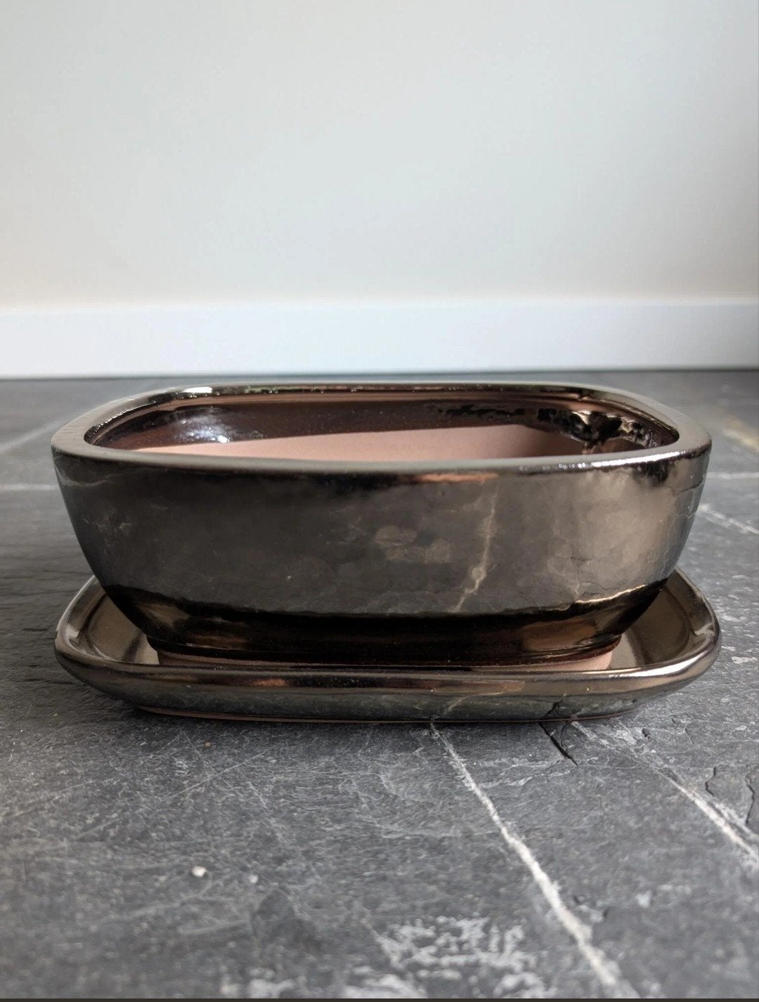 Bonsai Pot 21x16x8cm met schotel Nieuw, ., Ophalen of Verzenden, ., Aardewerk