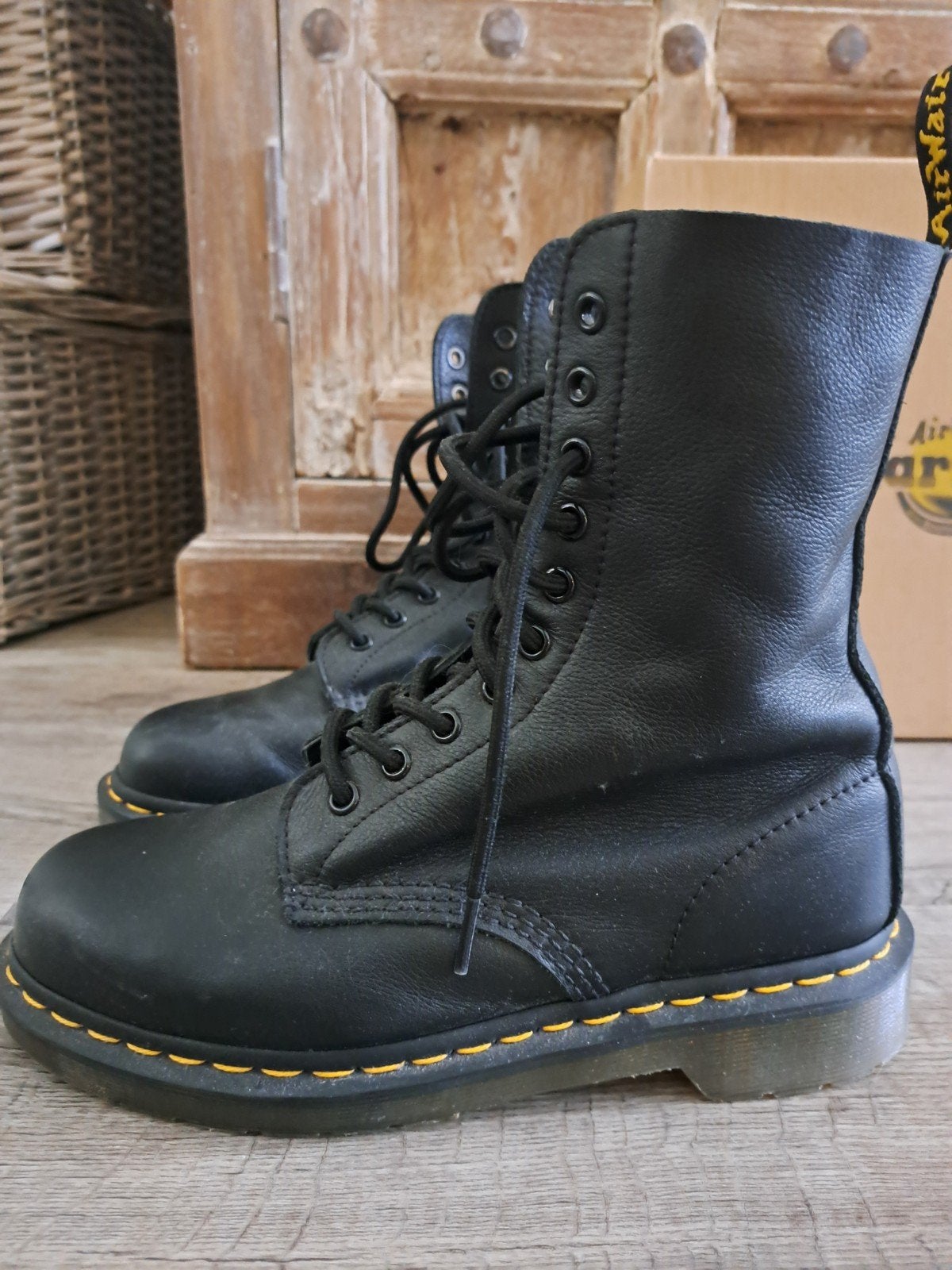 Dr. Martens 1460 Pascal Virginia Leer Zwart Maat 40   8, Kleding | Dames, Ophalen, Zwart, Lage of Enkellaarzen, Dr. Martens