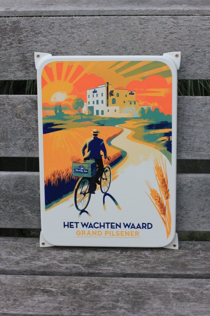 emaille bord HERTOG JAN 2023, Ophalen of Verzenden, Zo goed als nieuw, Reclamebord, Plaat of Schild, Hertog Jan