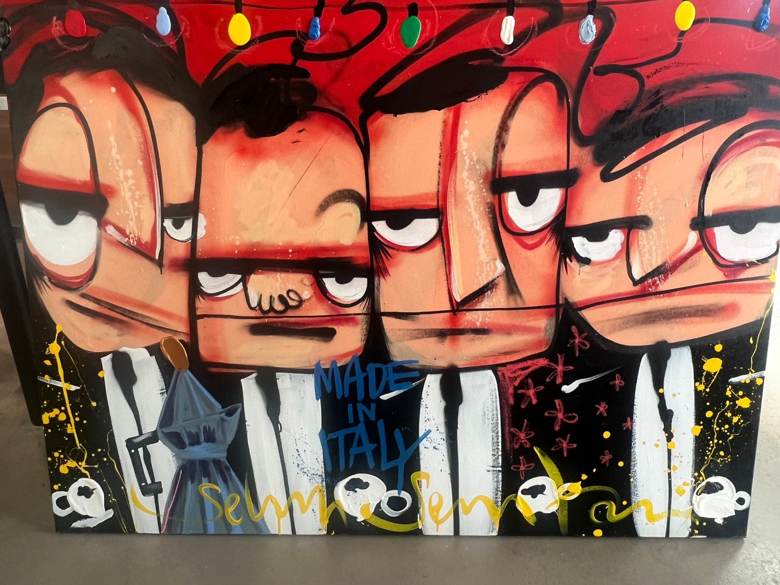 Senatori schilderij 160x120cm origineel, Antiek en Kunst, Kunst | Schilderijen | Modern, Ophalen, Op houten frame, Acrylverf
