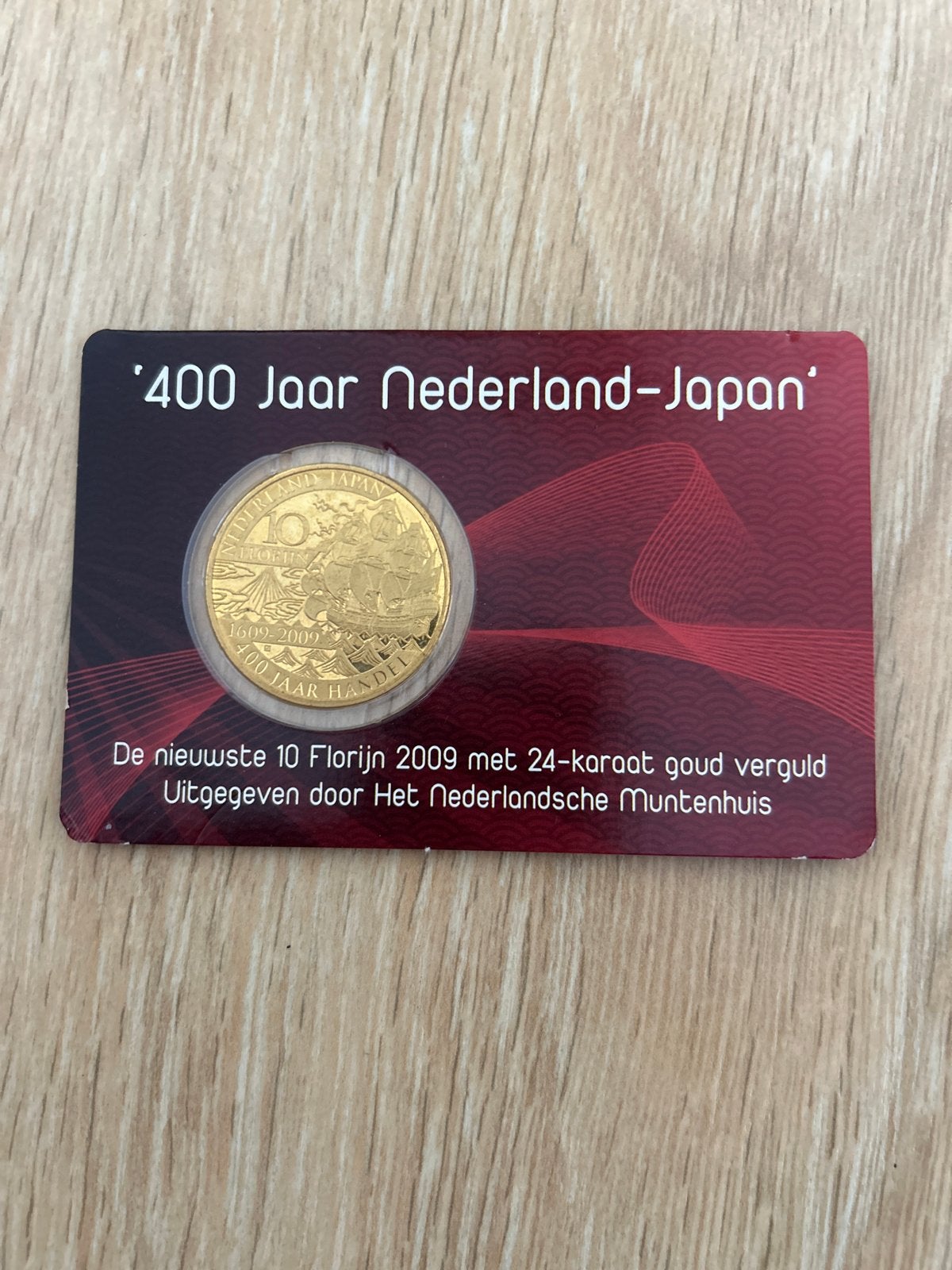 10 Florijn 2009 '400 Jaar Nederland-Japan' 24k goud verguld, Koningin Beatrix, Losse munt, Goud, Overige waardes