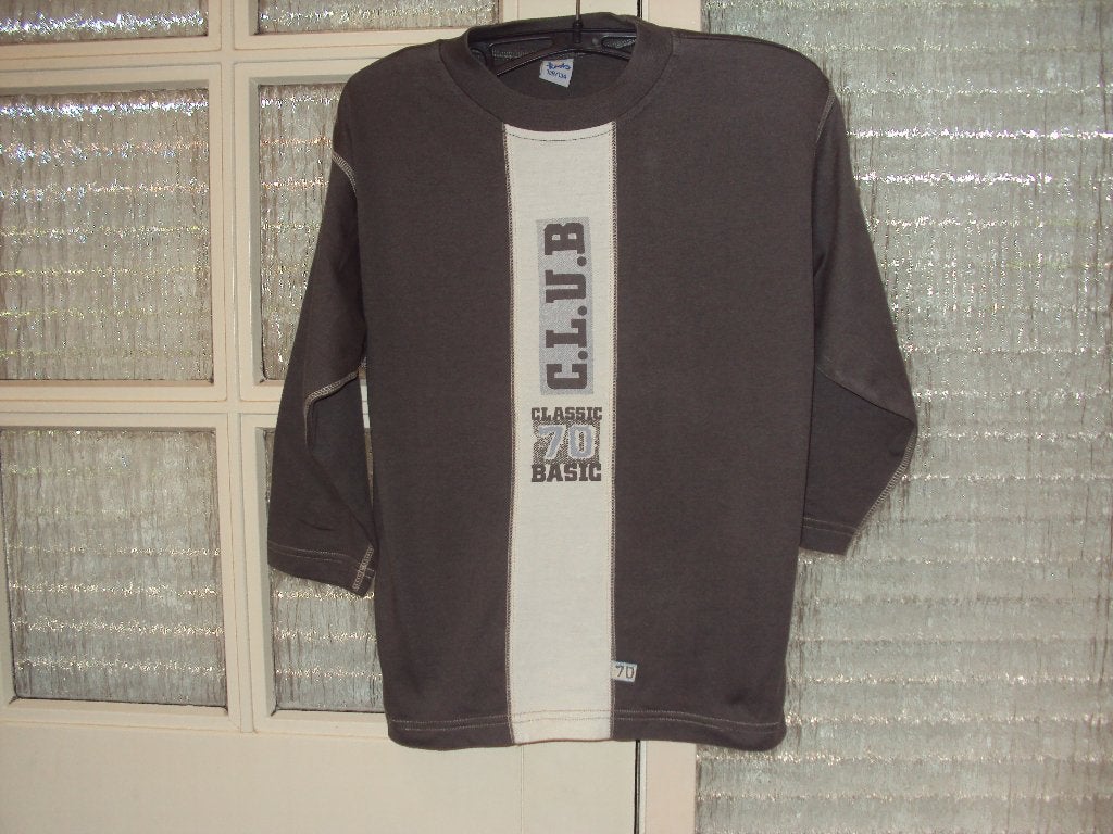 Breed grijs groen katoenen shirt KIDS mt 128/134 goede staat, Kinderen en Baby's, Gebruikt, Kids, Ophalen of Verzenden, Shirt of Longsleeve