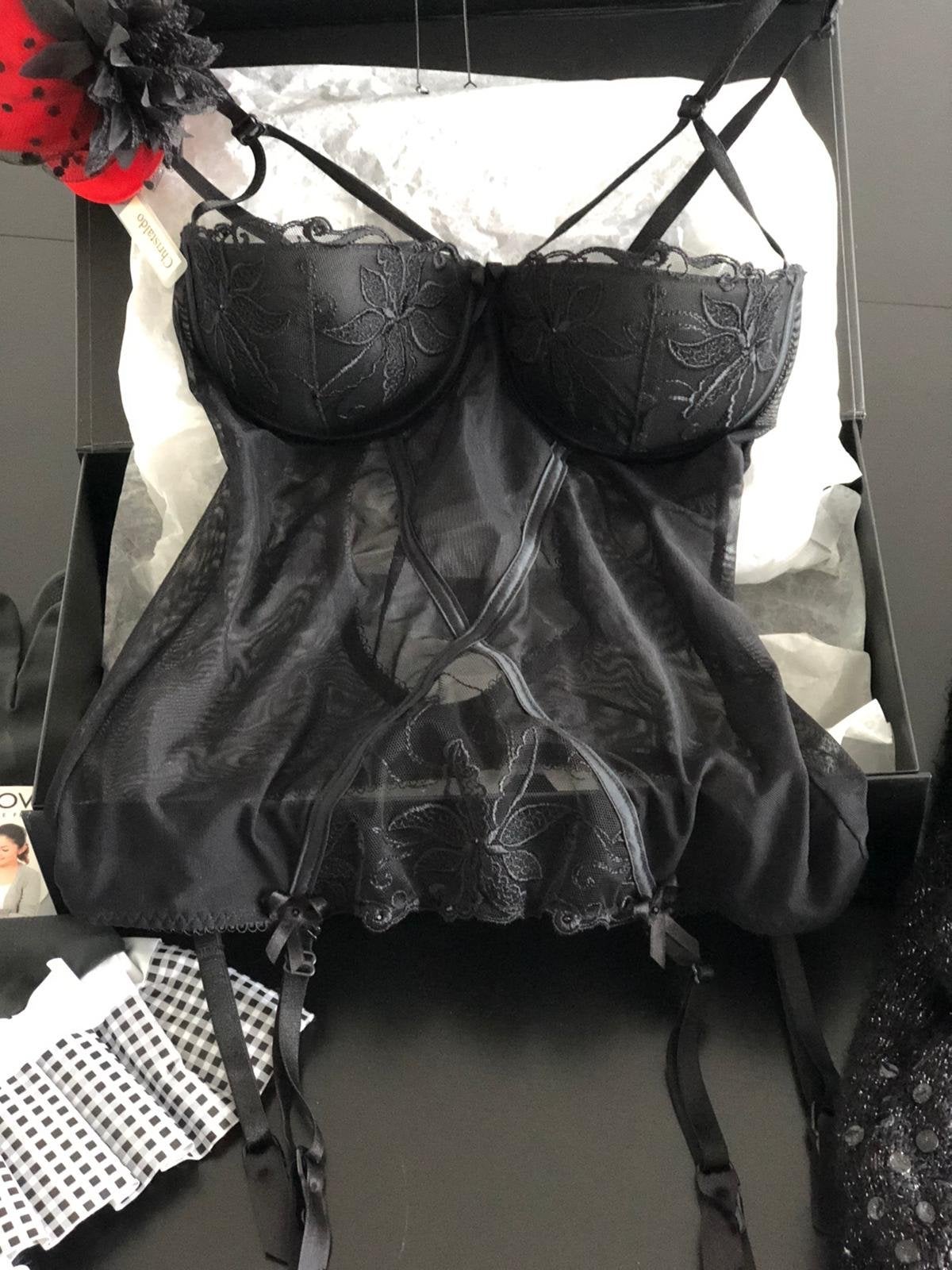 Jolidon Body/Korset Zwart Kant 75B - NIEUW, Ophalen of Verzenden, Zwart, Body of Korset