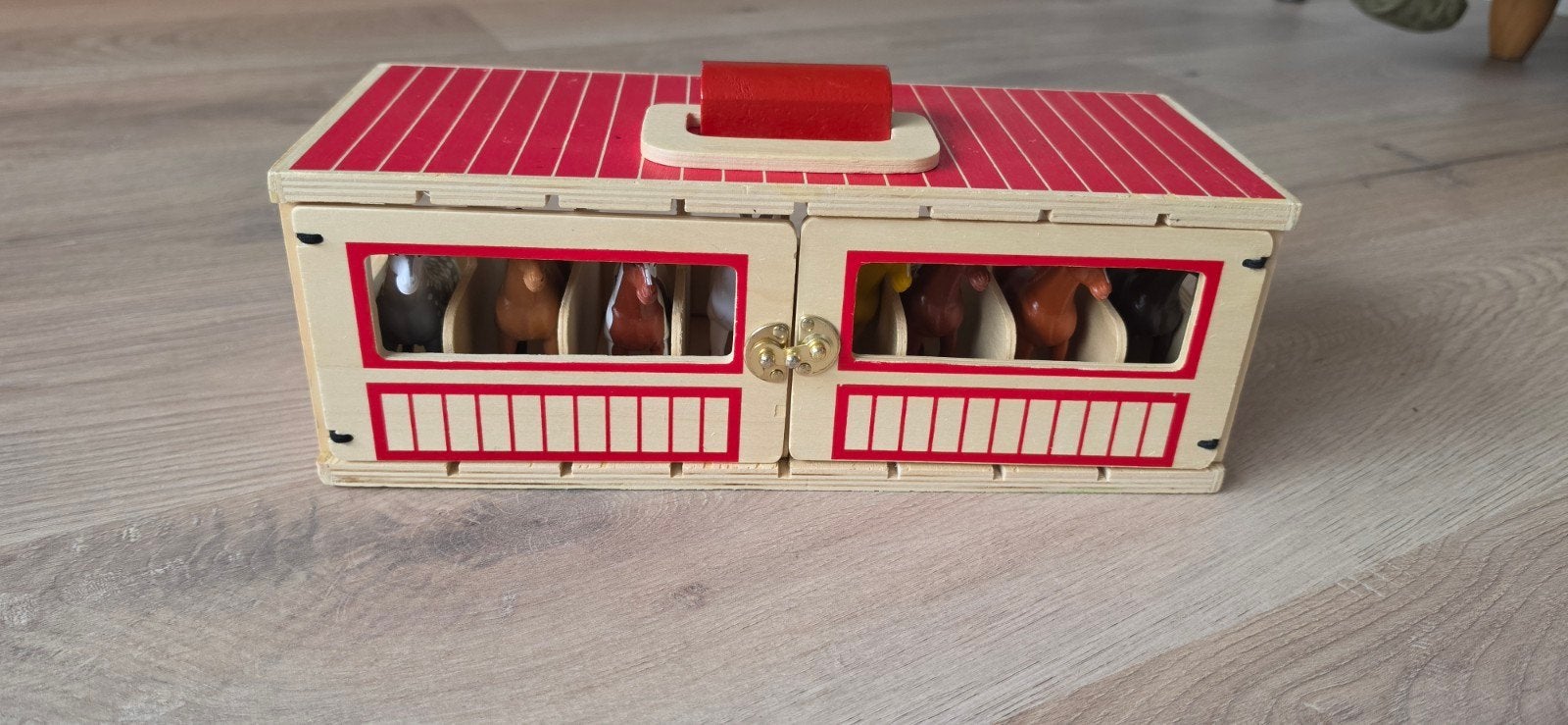 Melissa & Doug Houten Paardenstal met 8 Paarden, Kinderen en Baby's, Ophalen, Gebruikt, Overige typen