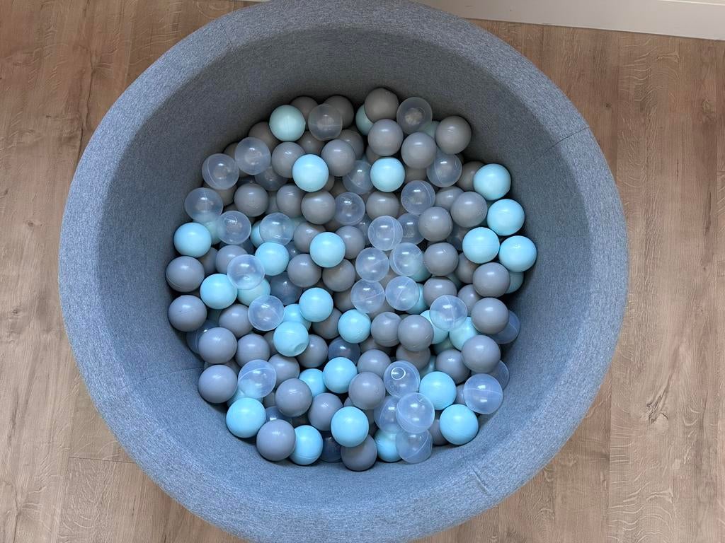 MISIOO Ballenbad licht grijs XL rond 90x40cm incl.200 ballen, Ophalen, Zo goed als nieuw