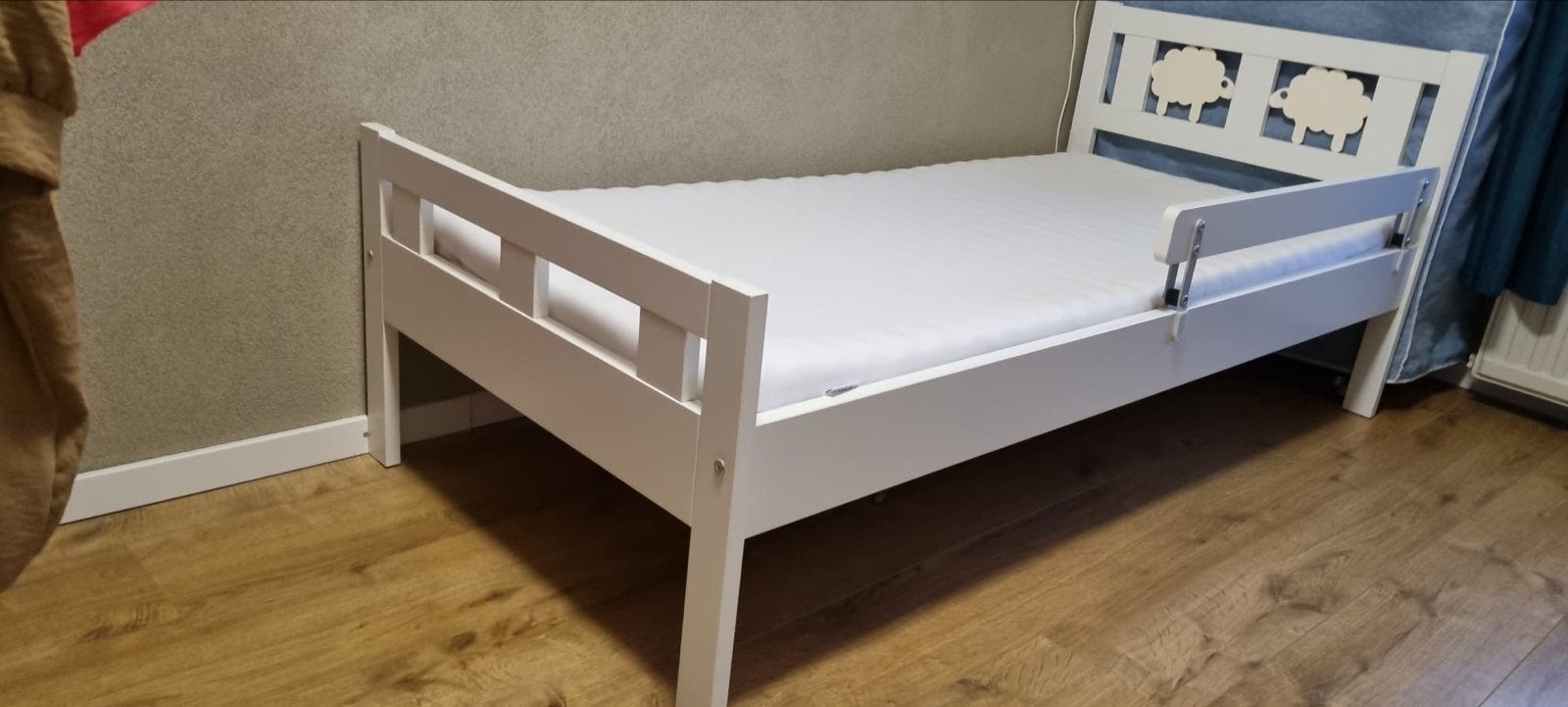 IKEA KRITTER Peuterbed - zonder matras, Ophalen, 70 tot 85 cm, Zo goed als nieuw, Lattenbodem