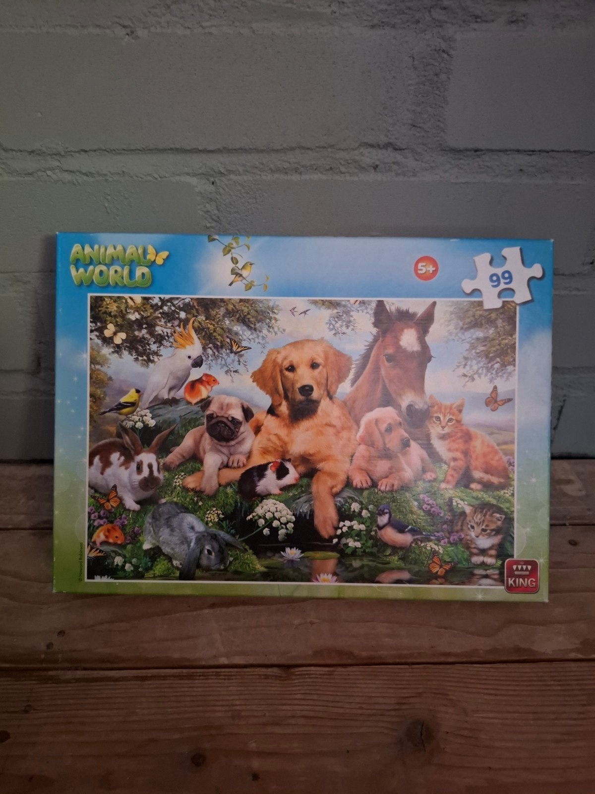 Dierenwereld Puzzel 99 stukjes - King, Ophalen of Verzenden, Meer dan 50 stukjes, Gebruikt, 6 jaar of ouder