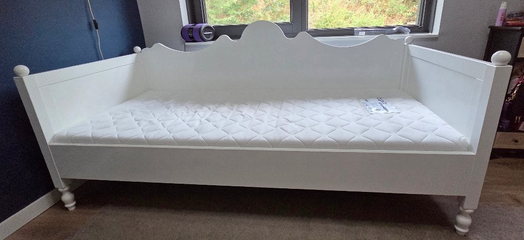 Bopita Belle bedbank matrasmaat 90 x 200 cm, Ophalen, 90 cm, Eenpersoons, Wit