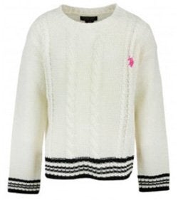 Maat 122/128 Gebreide US Polo Assn trui vanilla *NIEUW*, US Polo Assn., Meisje, Trui of Vest, Nieuw