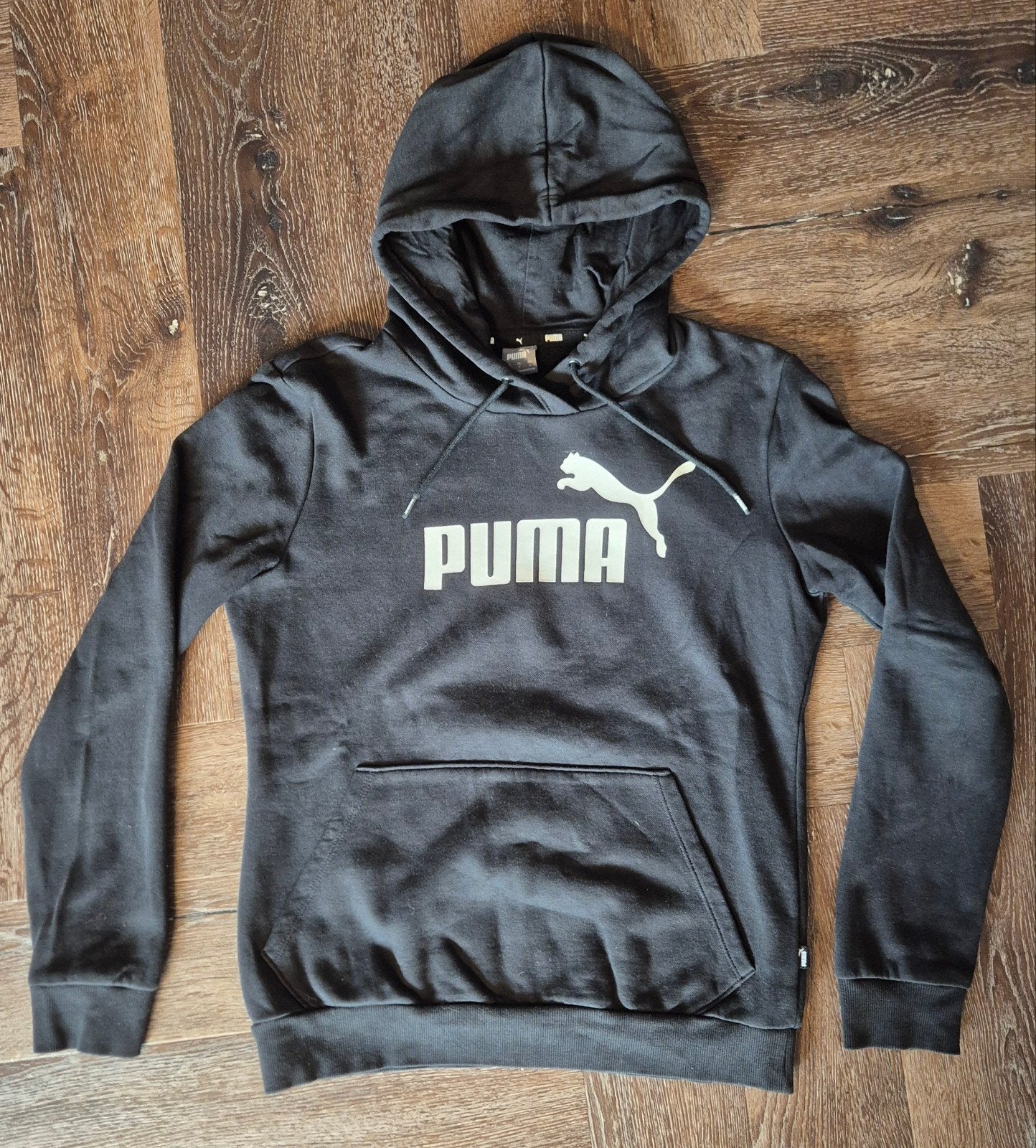 Puma hoodie zwart met wit logo maat S, Ophalen, Puma, Zwart, Maat 36 (S)
