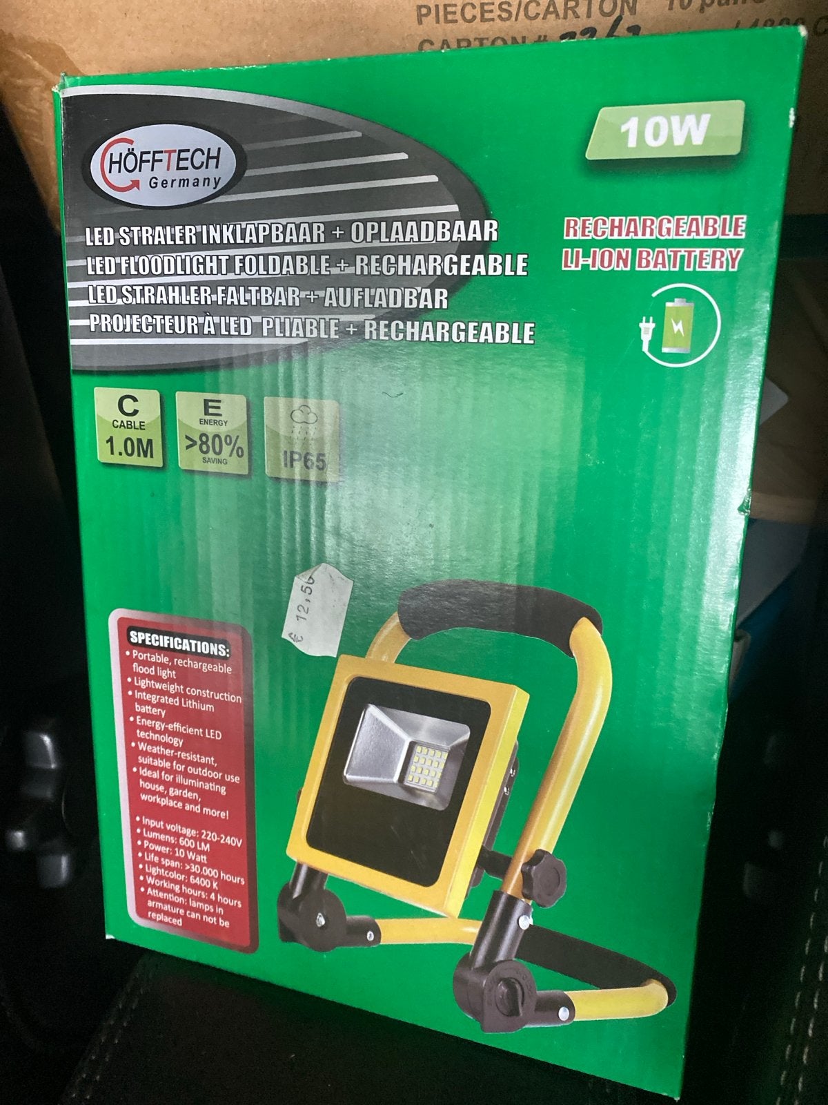 HÖFFTECH LED Bouwlamp 10W Oplaadbaar - Nieuw in doos, Onbekend, Nieuw, Ophalen of Verzenden, Onbekend